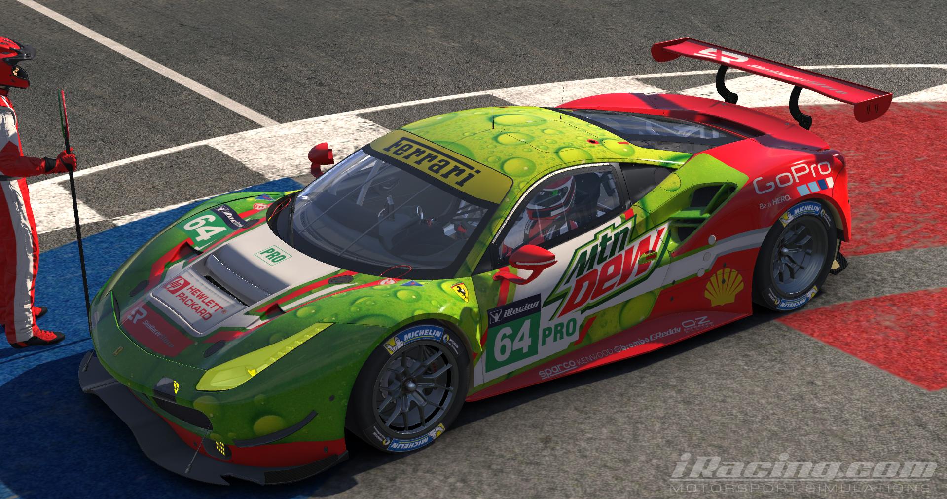 Ferrari 488 GTE moutain dew 01 by Geoffrey Collignon - Trading Paints