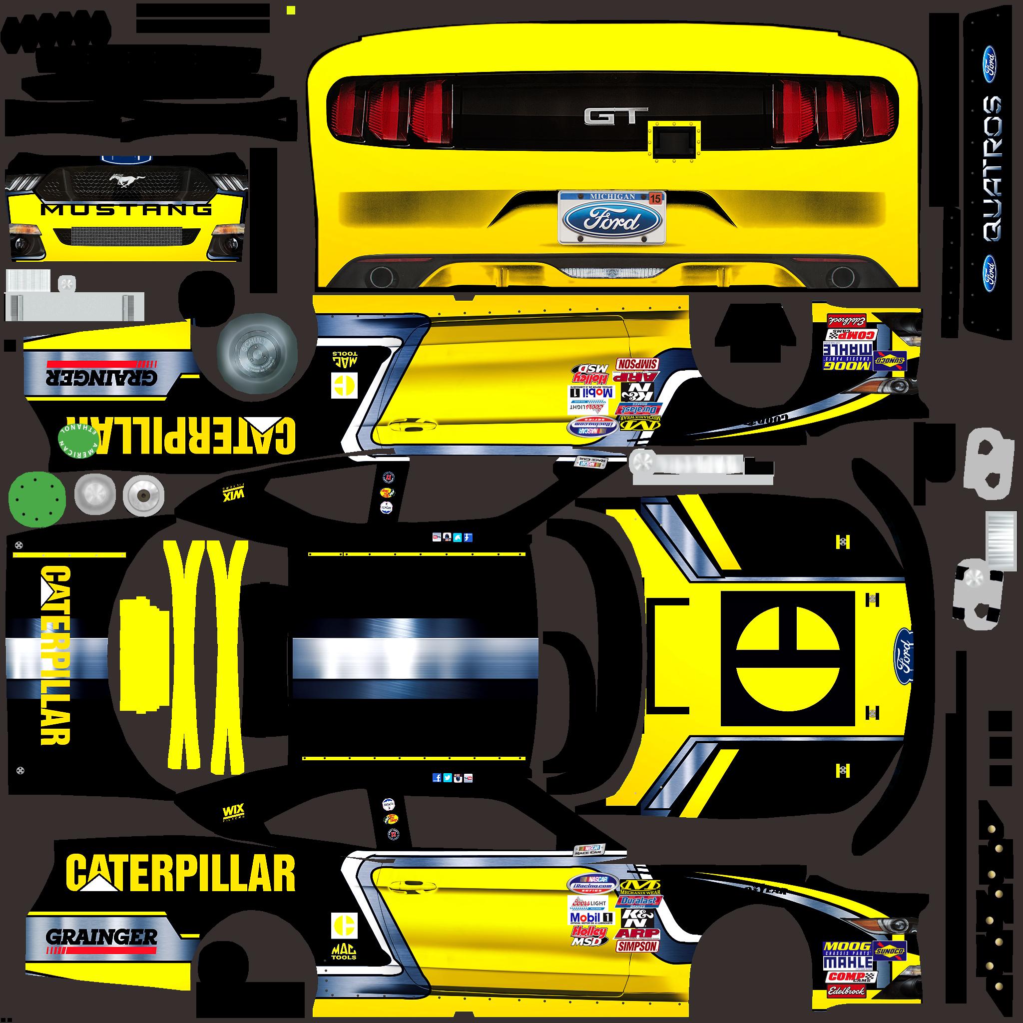 Caterpillar Xfinity Ford Mustang Custom Paint Scheme by Jose M