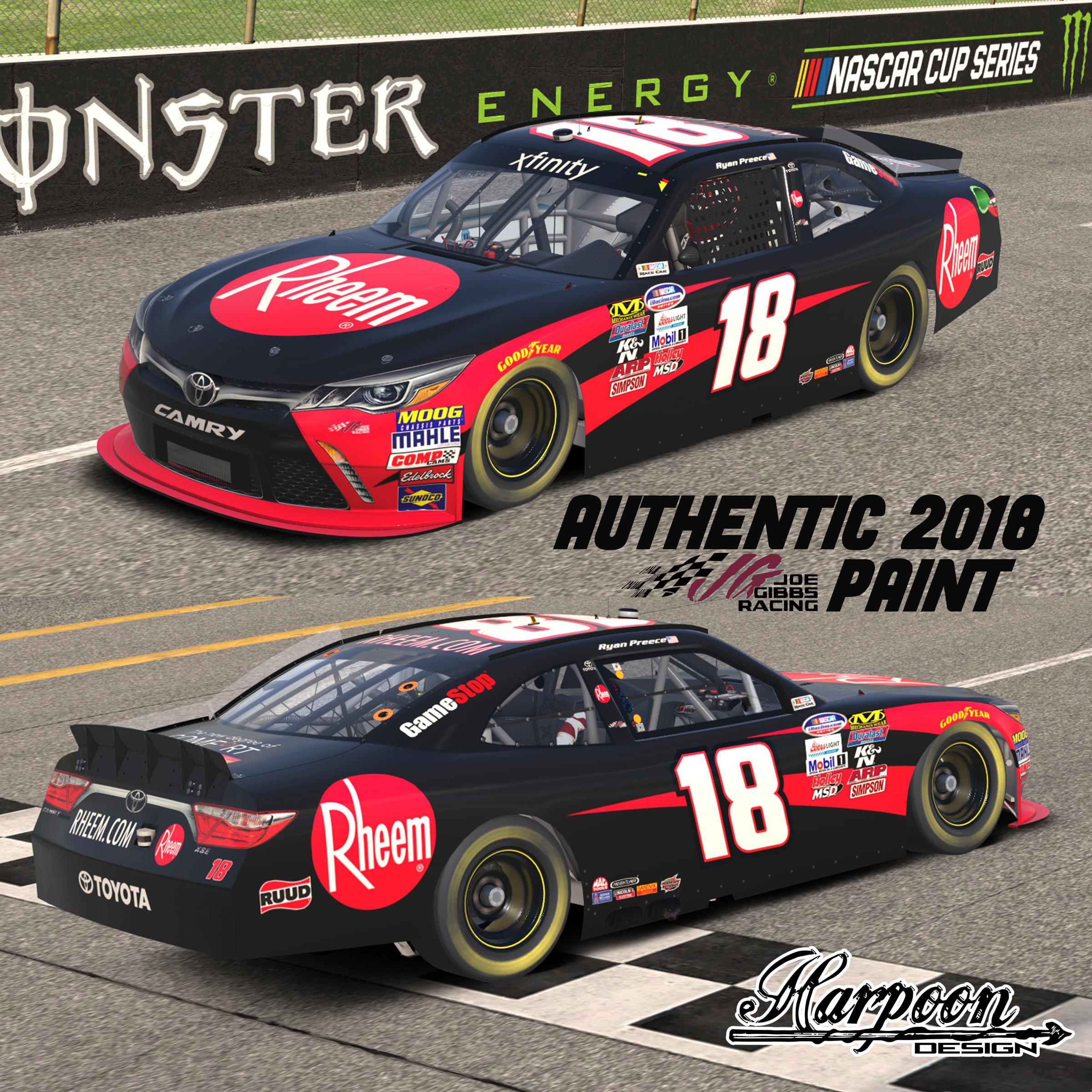 2018 JGR Authentic Ryan Preece Rheem Camry Black by Brantley Roden ...