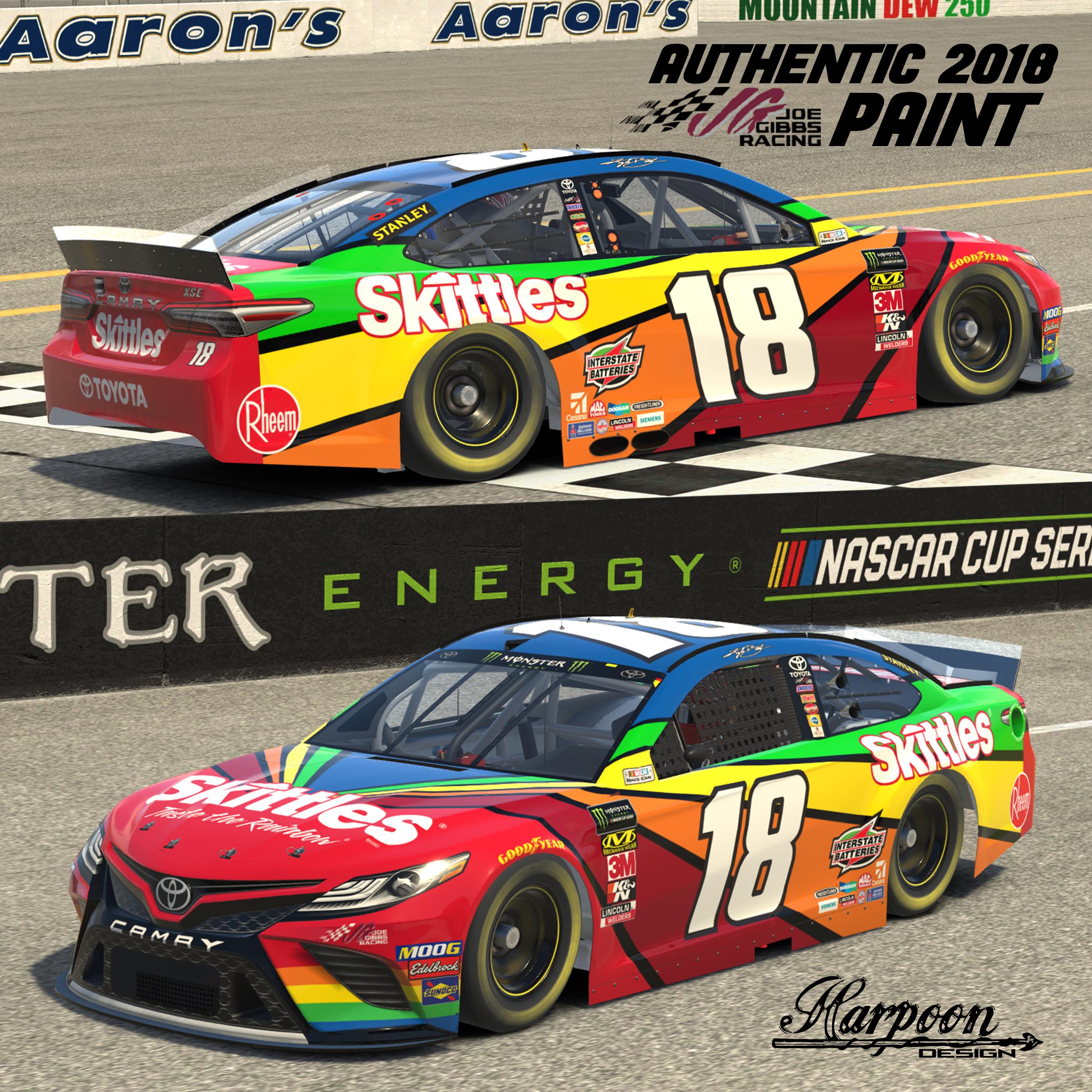 2018 JGR Authentic Kyle Busch Skittles Throwback Camry *NUMBERS* by ...