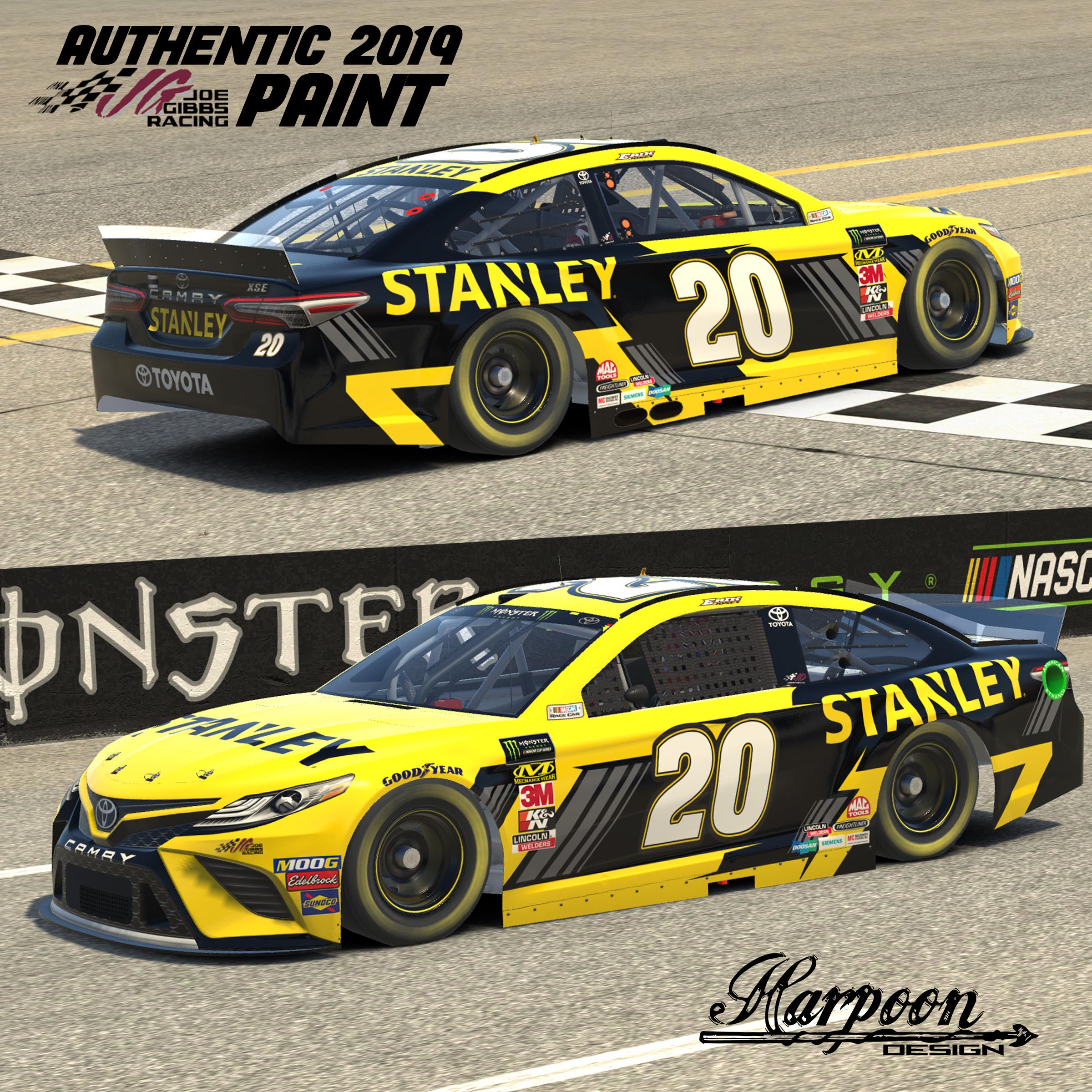 2019 JGR Authentic Erik Jones Stanley Camry Numbers by Brantley Roden ...