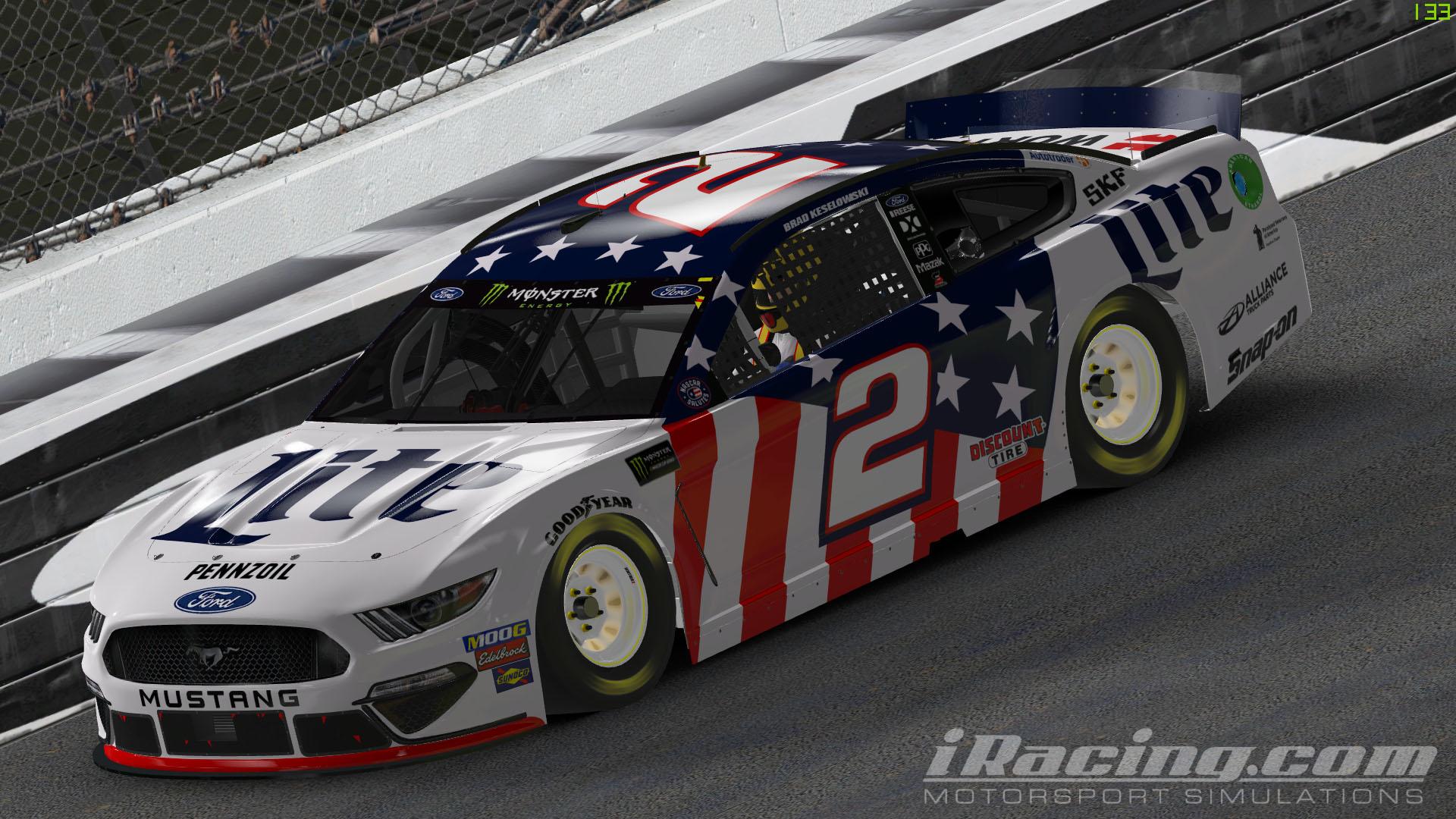 2019 Brad Keselowski Miller Lite Patriotic Ford Mustang by Sean Peleg ...