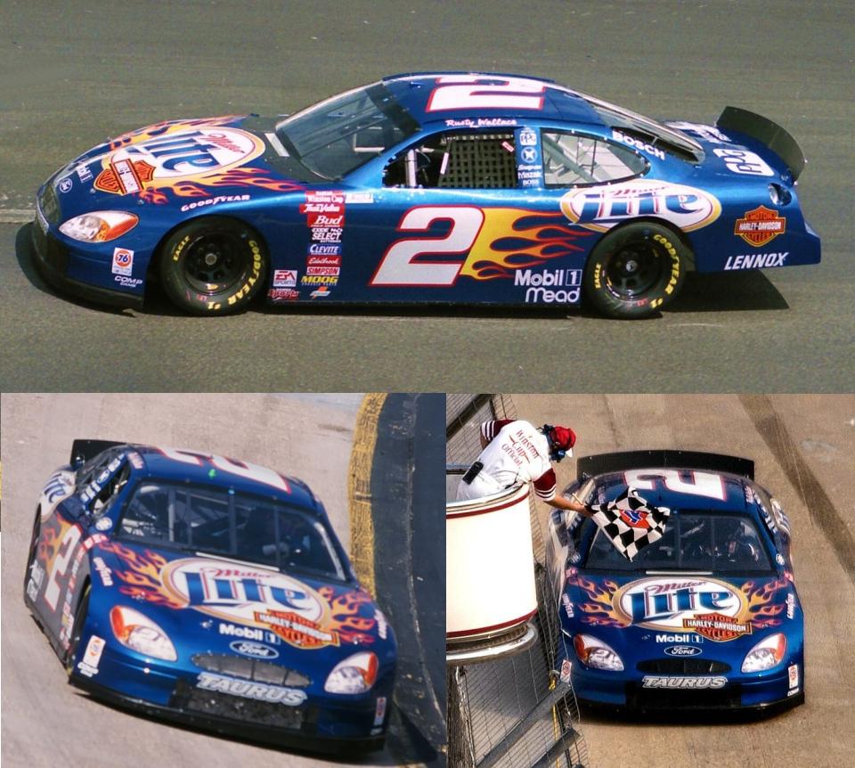 2000 #2 Rusty Wallace Miller Lite Harley Davidson Ford ...