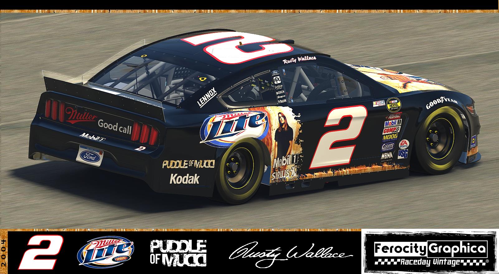 2004 #2 Rusty Wallace Miller Lite Puddle of Mudd Ford Nextel Cup by ...