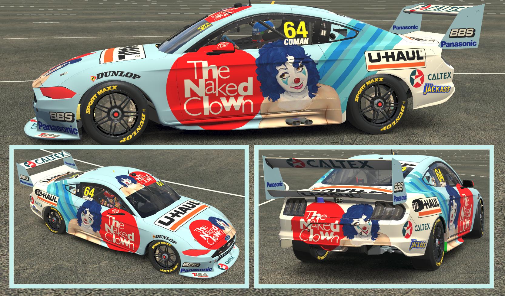 V Supercar Mustang Naked Clown By Clyde Coman Trading Paints