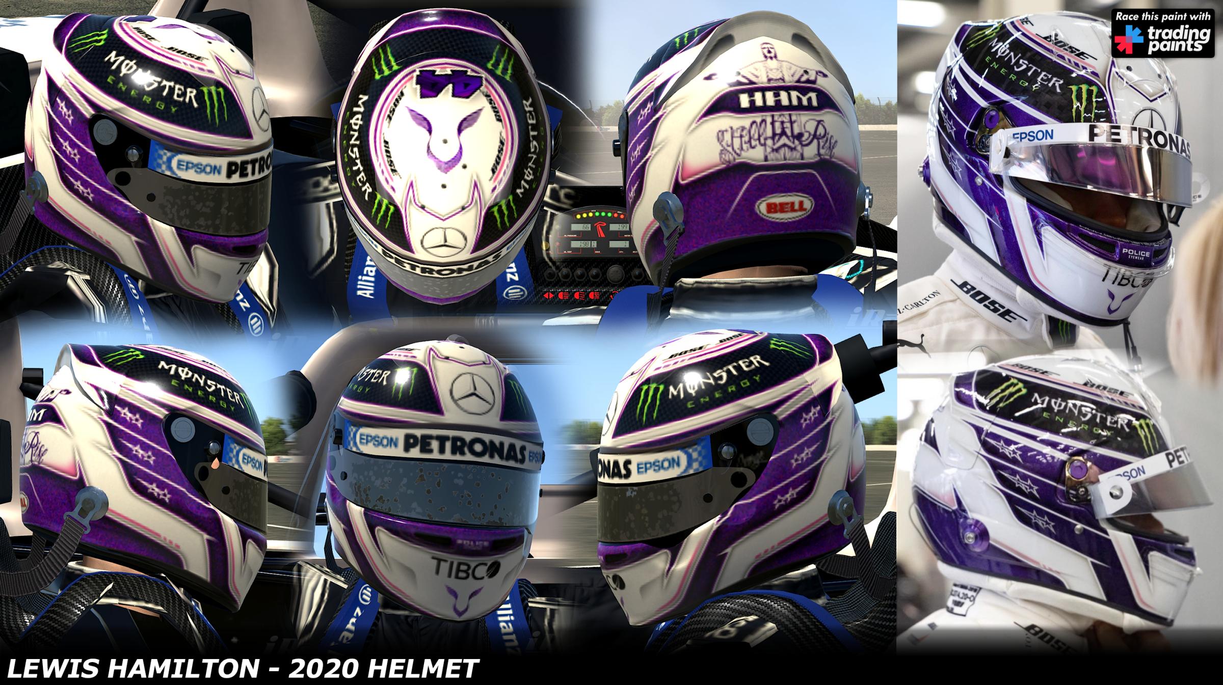 Lewis Hamilton 2020 - Testing Helmet by George Simmons - Trading Paints