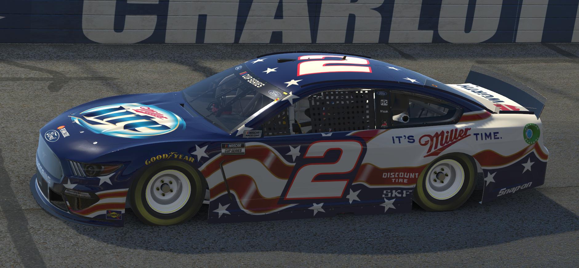 Brad Keselowski 2013 Miller Lite Patriotic Ford Mustang (Custom Number ...