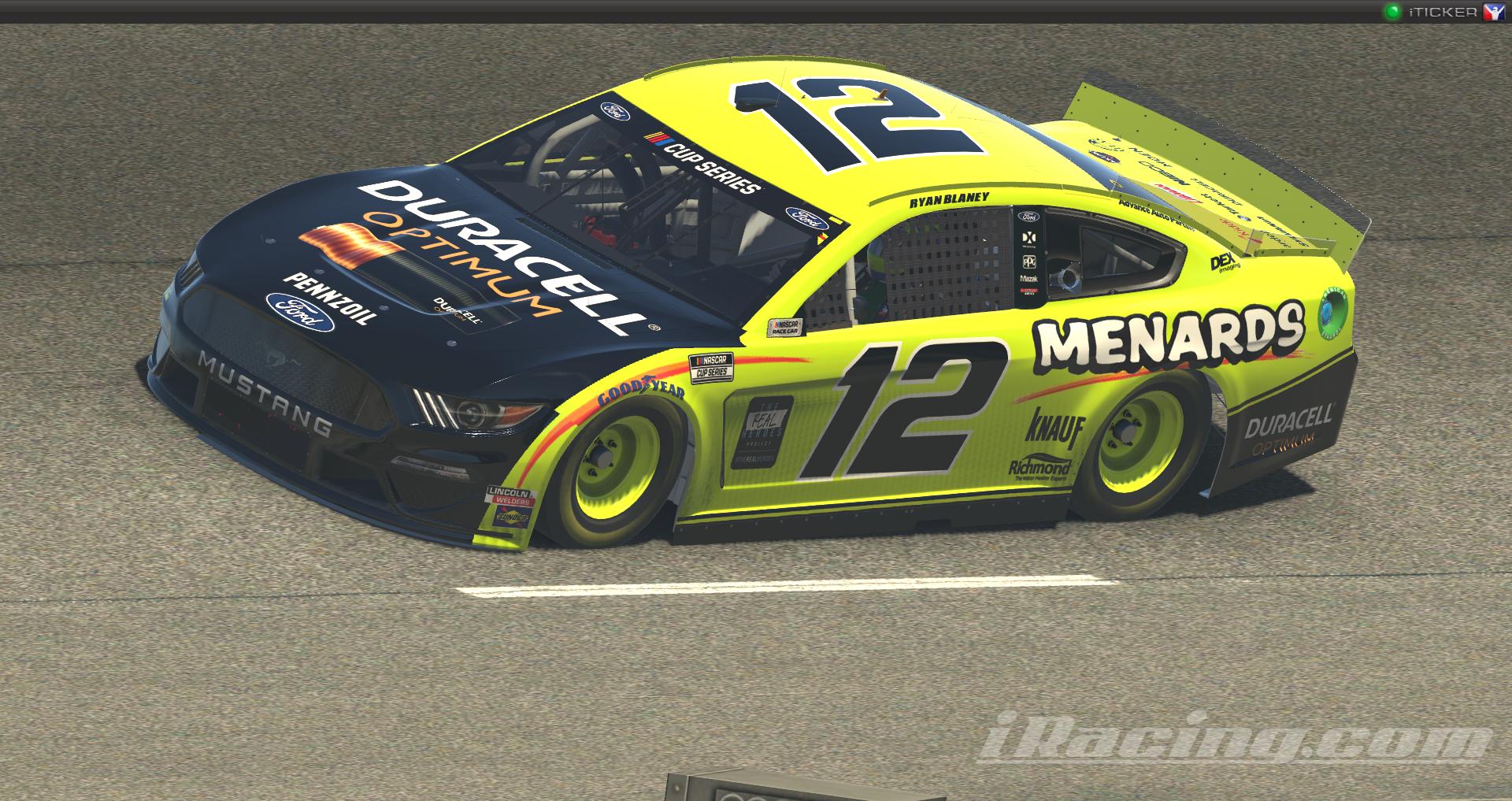 Ryan Blaney #12 Duracell/Menards 2020 NASCAR Cup Series By Ryan ...