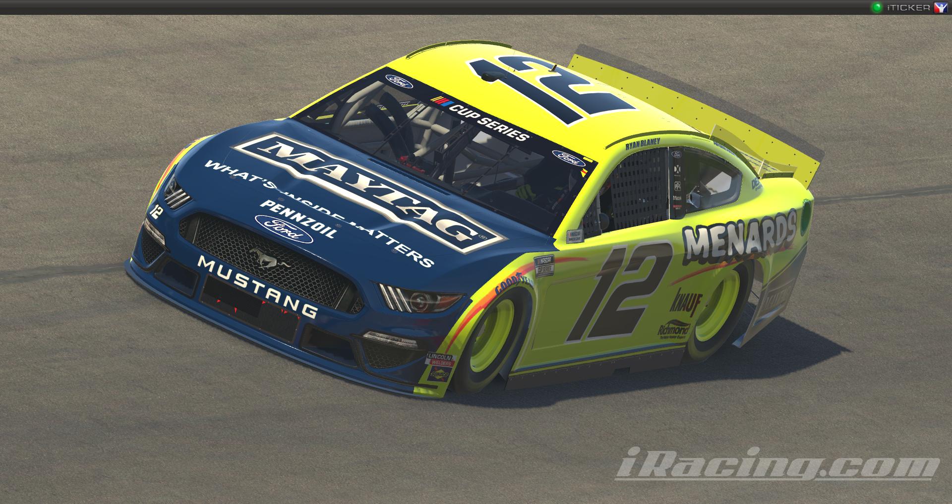 Ryan Blaney #12 Maytag/Menards 2020 NASCAR Cup Series With Custom ...