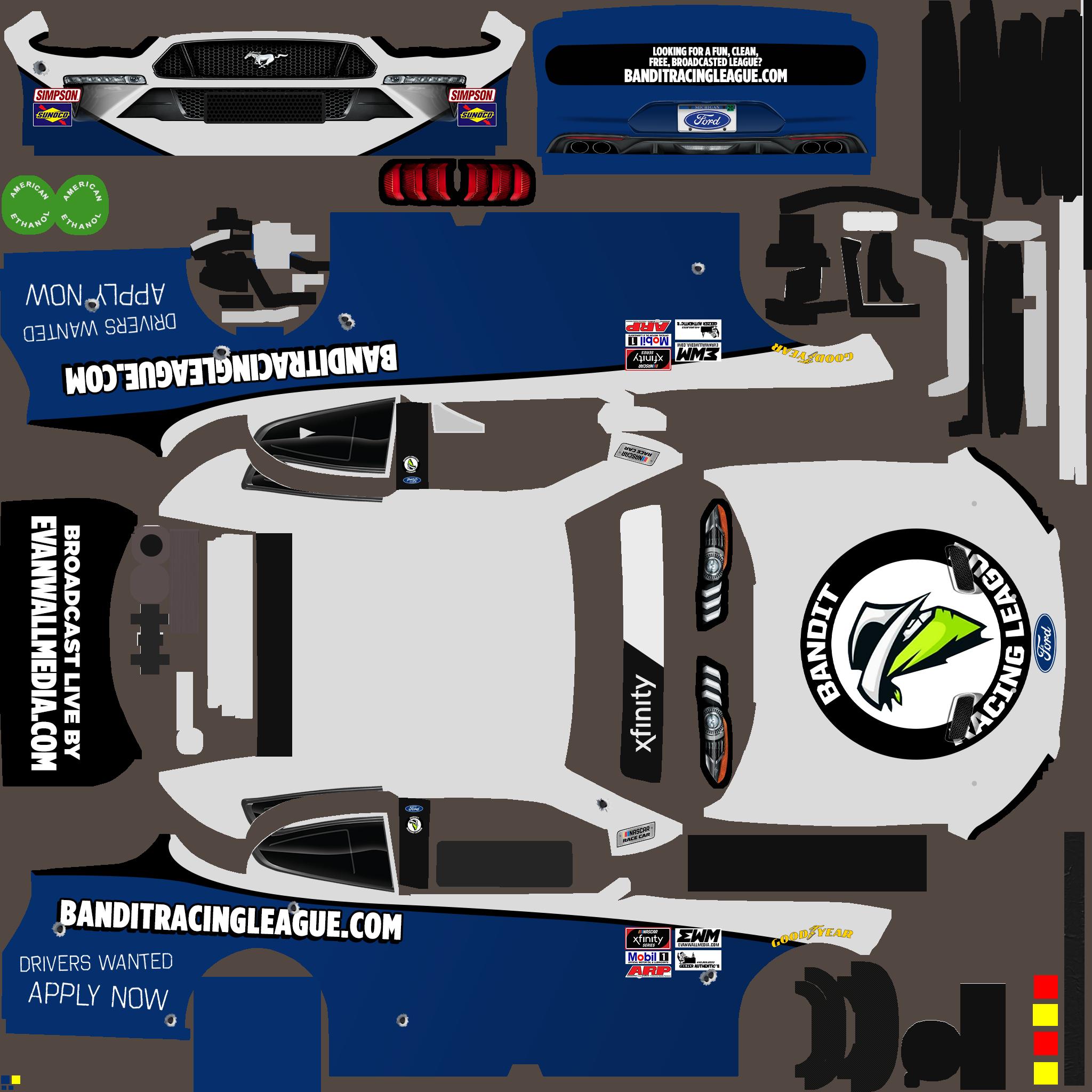 Bandit Racing League Ford Mustang Class B by Evan Wall - Trading Paints