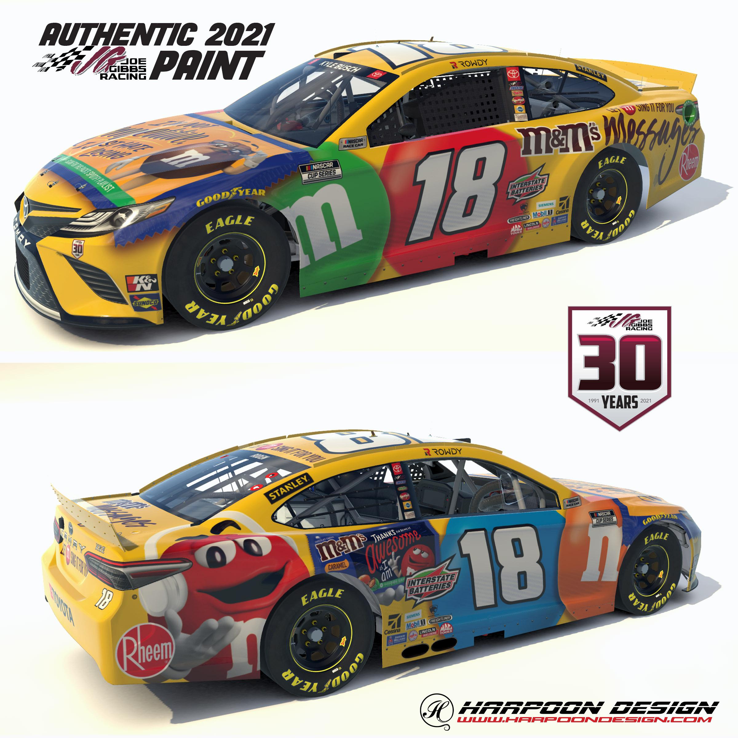 2021 Kyle Busch M&M Messages Competitive Camry No Num by Brantley Roden