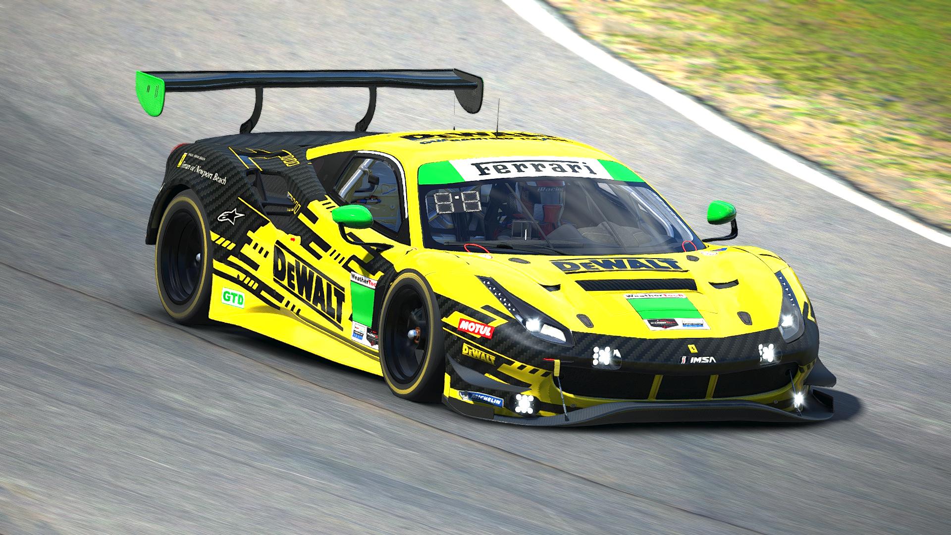 Dewalt Ferrari 488 GT3 Evo (IMSA Version) by Justin Teel - Trading Paints