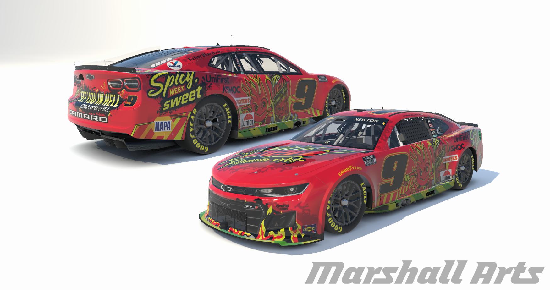 2022 9 Chase Elliott Flamin Hot Mountain Dew Chevrolet Camaro Concept