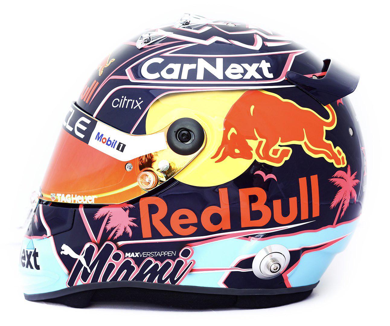 Max Verstappen Miami Edition Formula 1 Helmet 2022 by Catherine