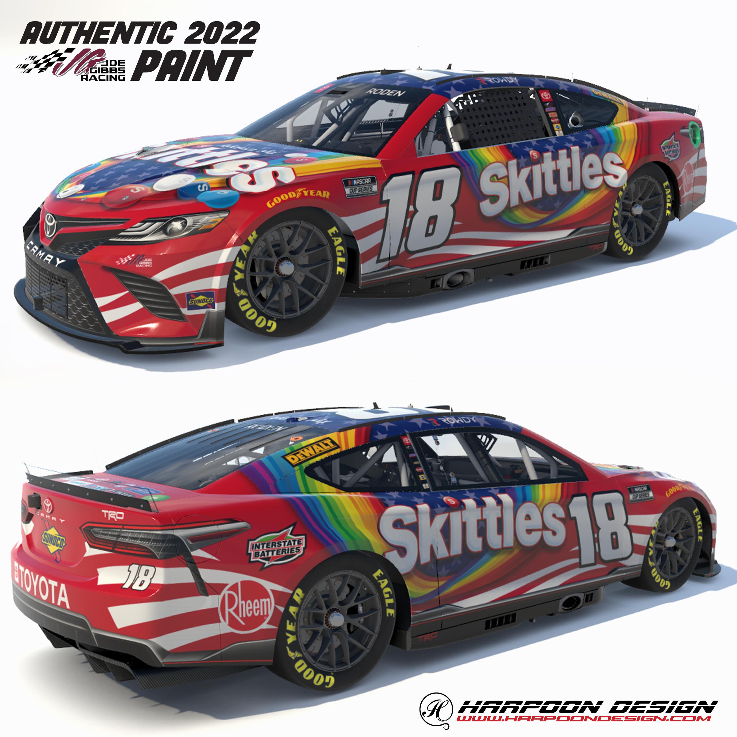 2022 Kyle Busch Skittles RWB Camry No Num by Brantley Roden Trading