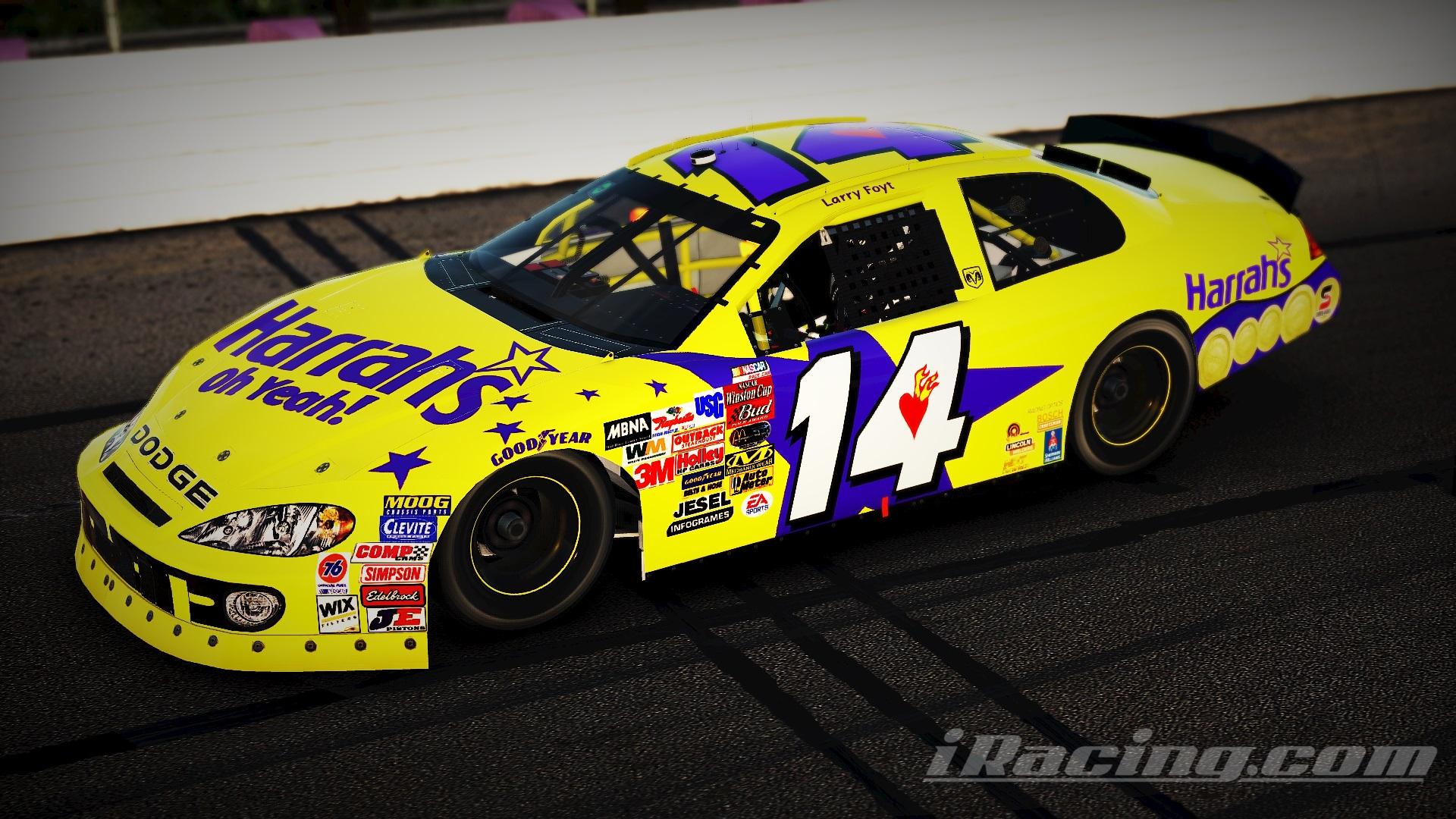 #14 Foyt 2003 Harrahs Dodge Intrepid Yellow Sim stamped number by ...