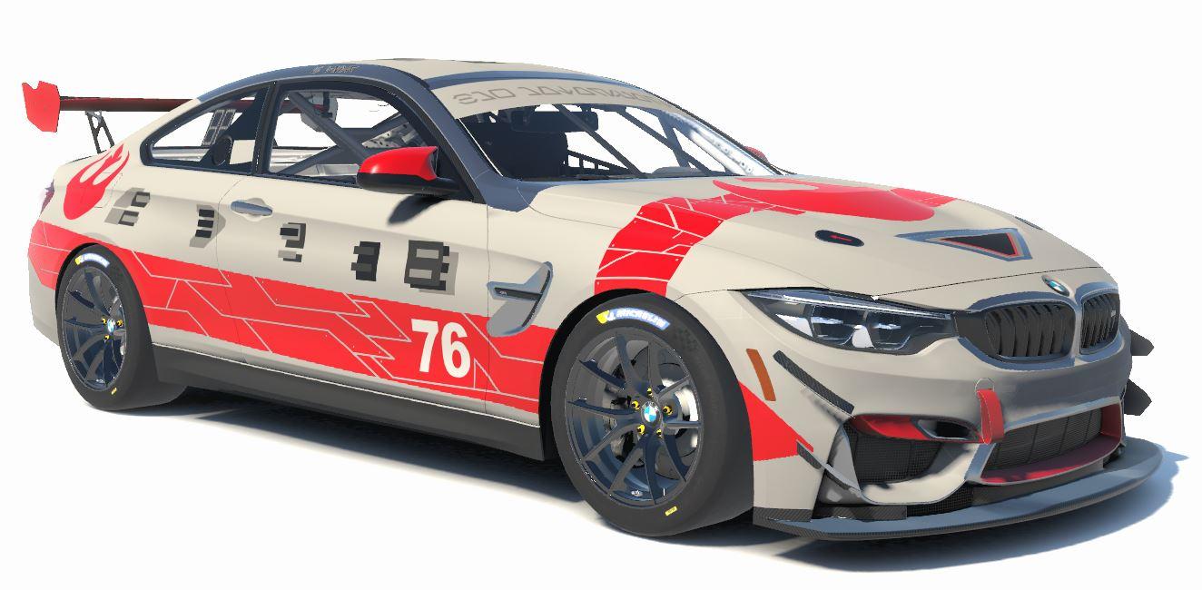 BMW M4 GT4 X Wing White Red by Scott Lear - Trading Paints