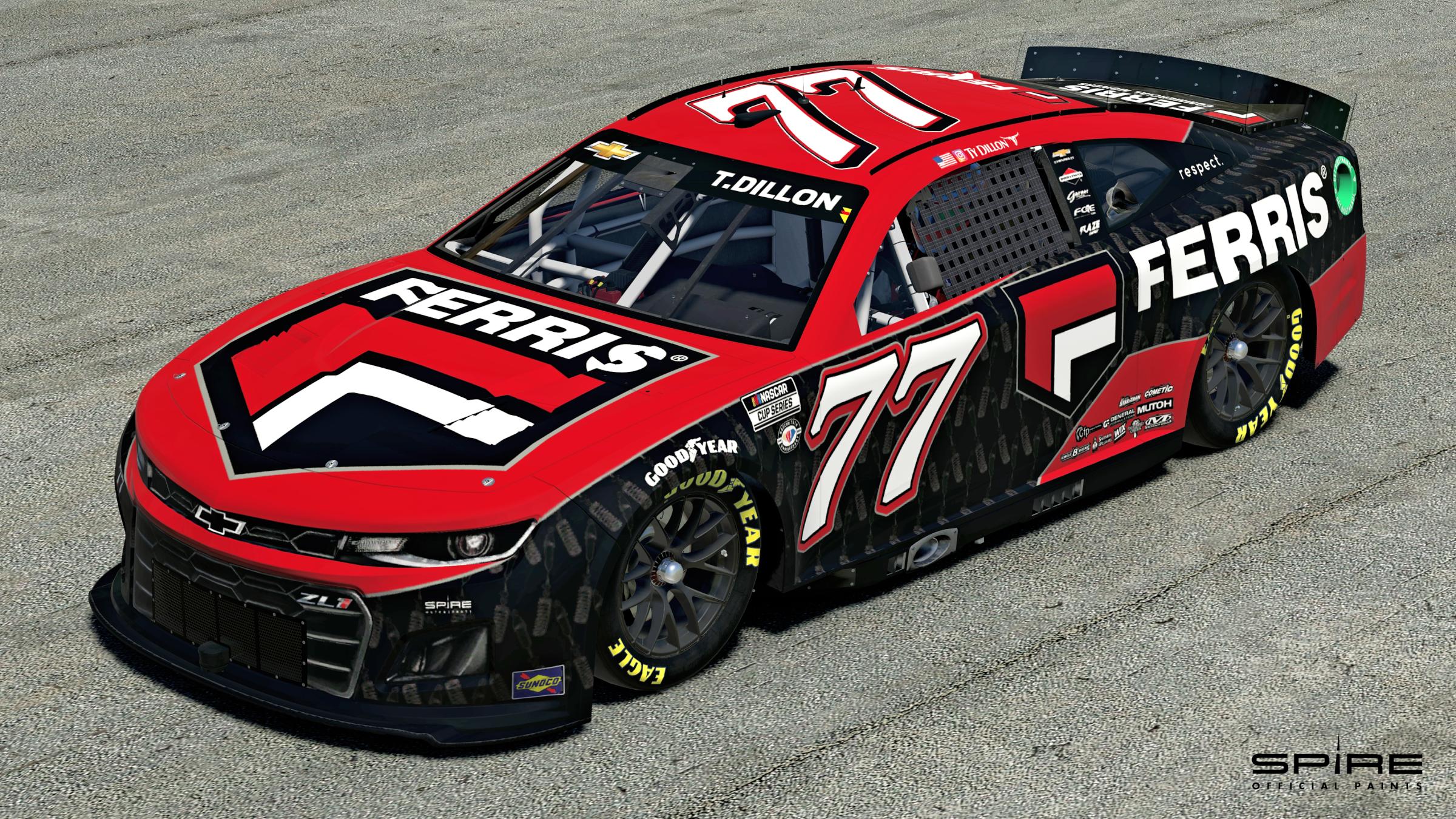 Official 2023 77 Ty Dillon Ferris With Numbers by Spire Motorsports