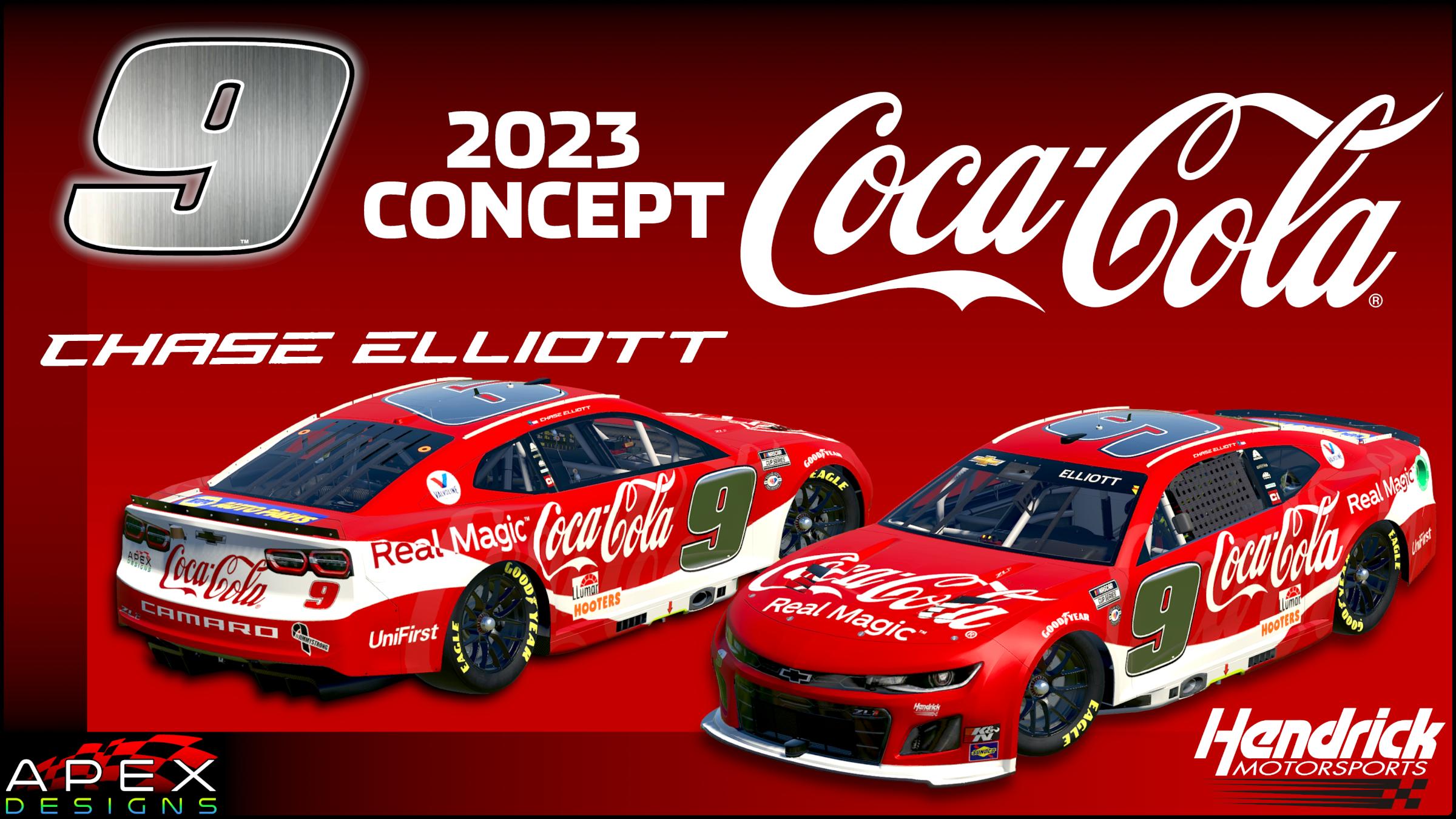 Chase Elliott Coca Cola 2023 Concept No Numbers by Kevin Steele