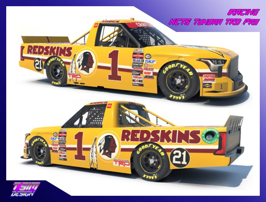 #1 Washington Redskins Yellow Tomahawk Toyota Tundra TRD Pro by Zachary ...