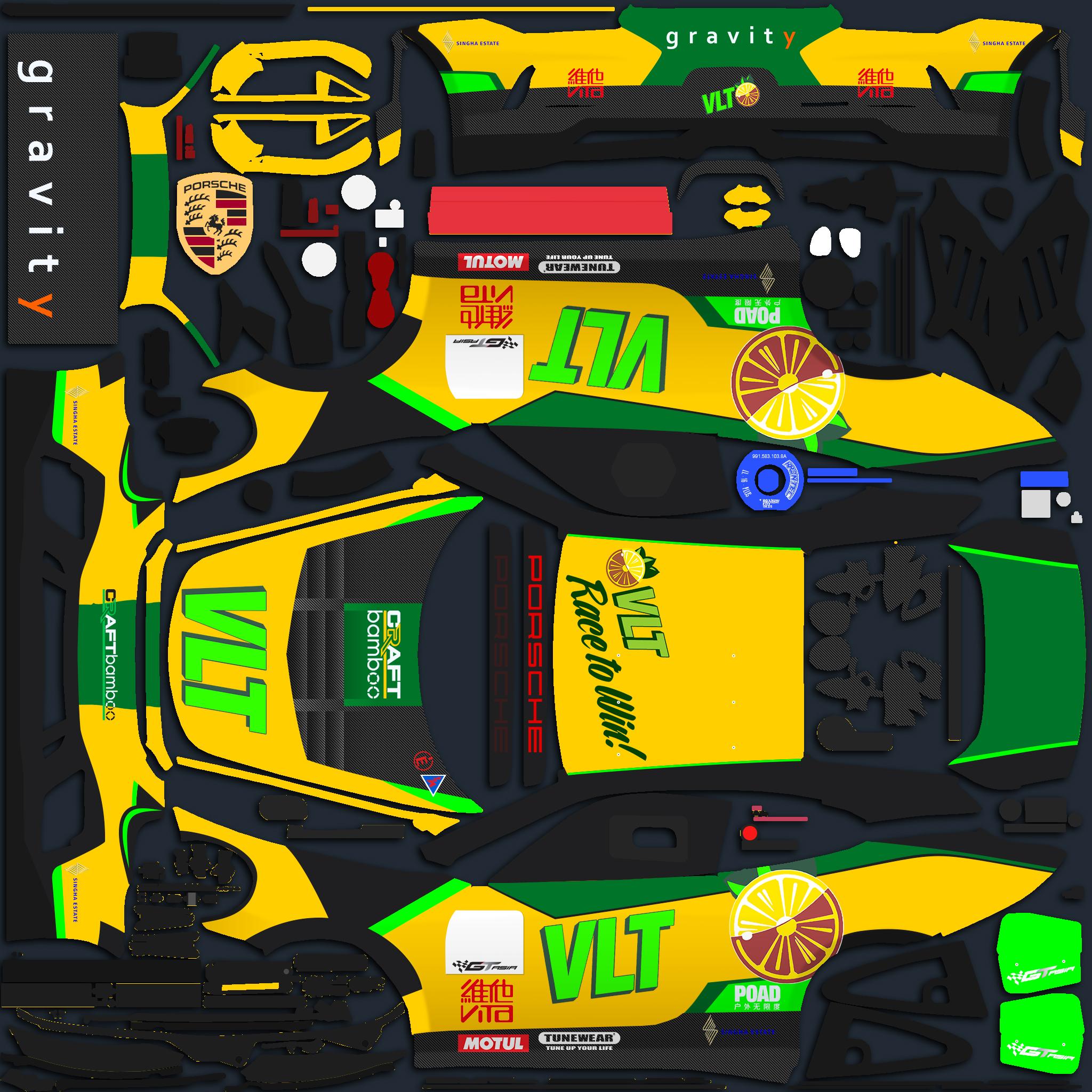 VLT Craft-Bamboo Racing 911 GT3 R (GT Asia) by Justin S Davis - Trading ...