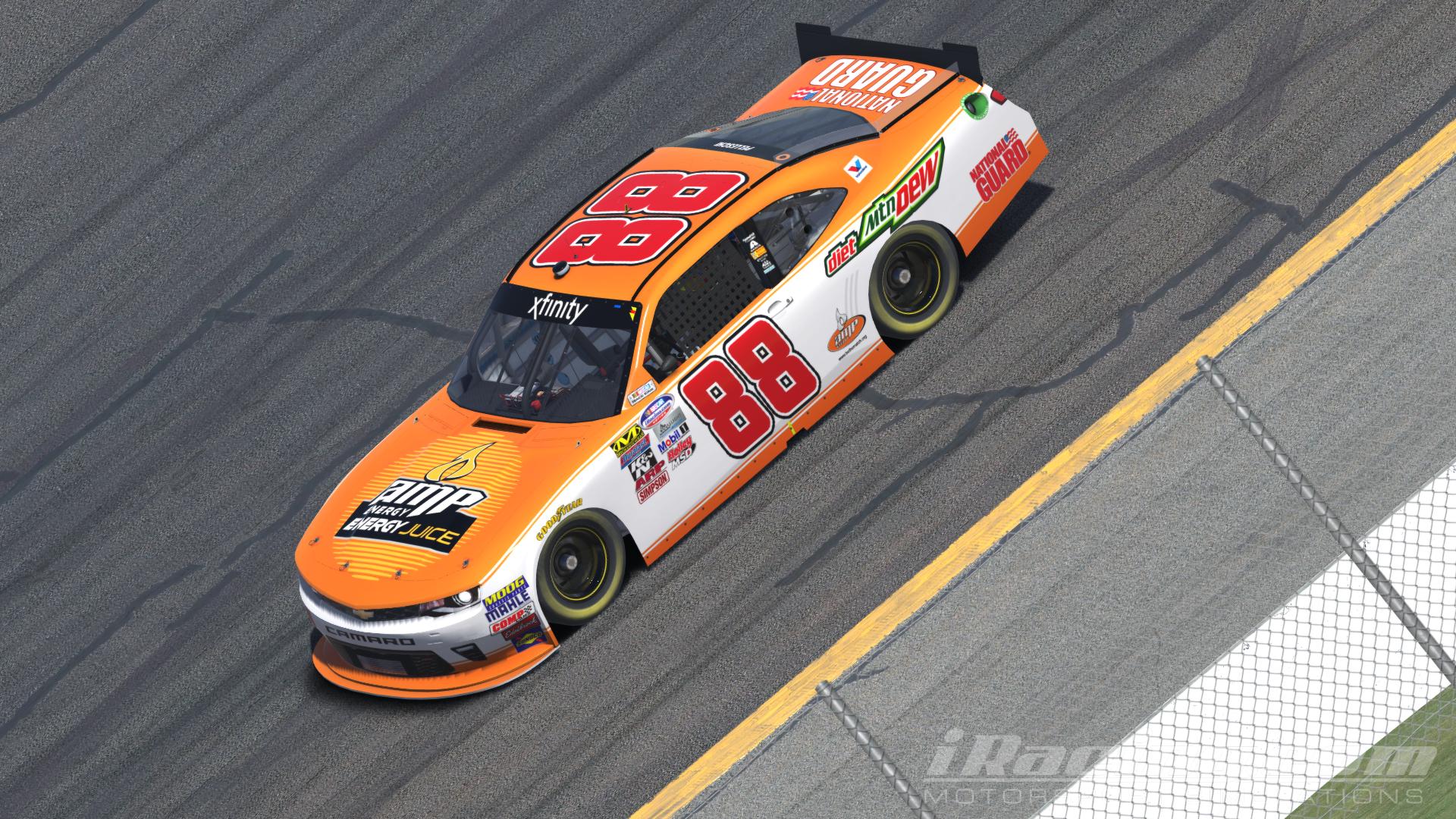 dale jr orange amp car