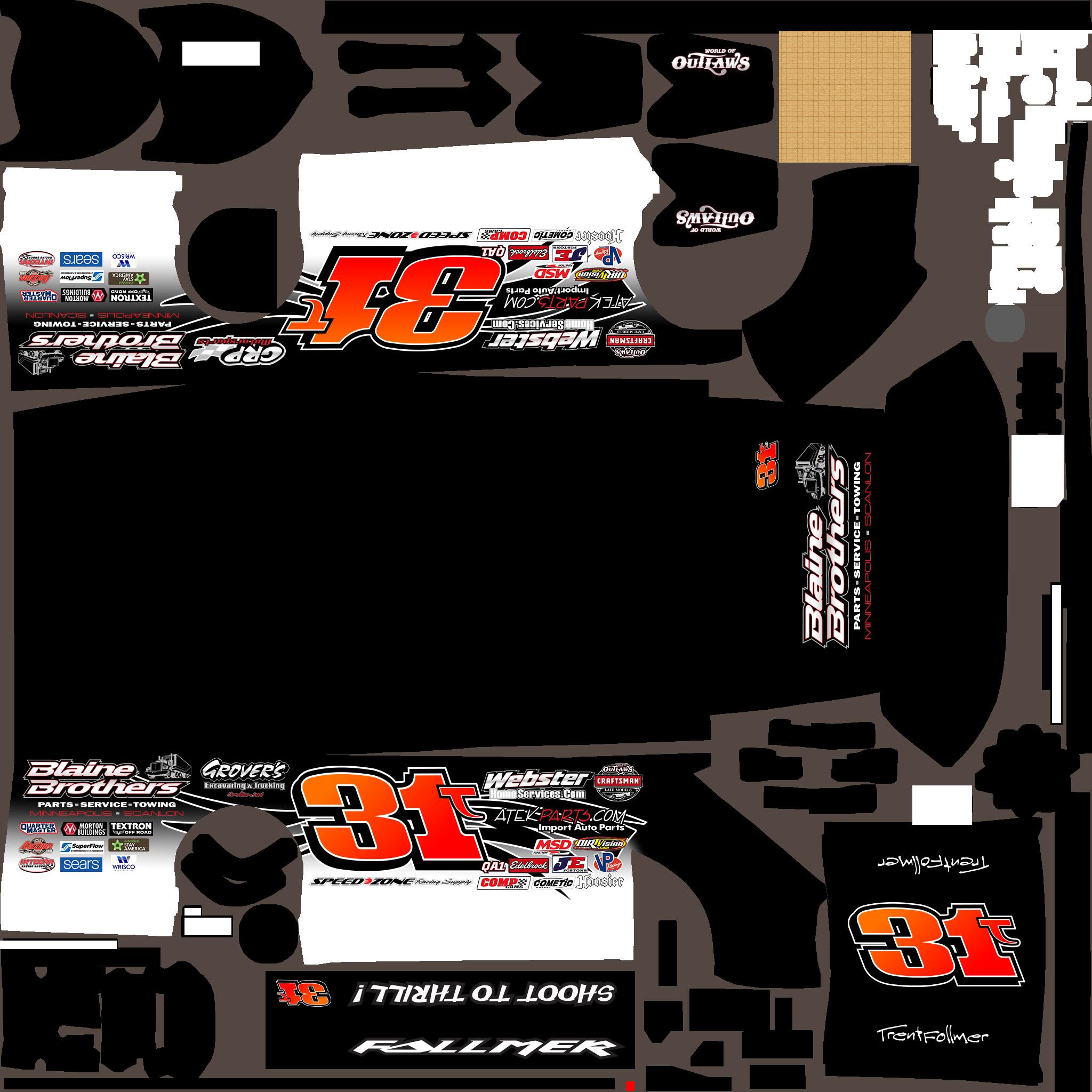 31t Trent Follmer (NO Number) by Alexius M Deters - Trading Paints