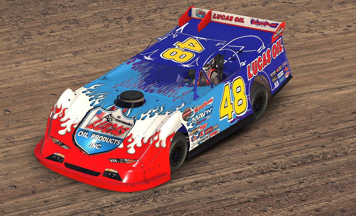 LUCAS OIL DIRT LATE MODEL FLAMES by Carl Heighes Trading Paints